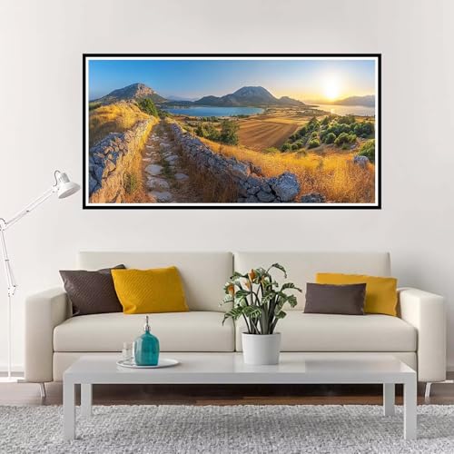 Malen Nach Zahlen Erwachsene Groß Herbst, Malen Nach Zahlen Sonnenuntergang ohne Rahmen Inklusive Pinsel und Acrylfarben, DIY Paint by Numbers für Frauen Hobby Bastelset Geschenk 100x200 cm-YH1129 von Yuxeawue