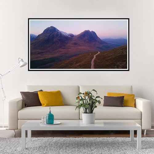 Malen Nach Zahlen Erwachsene Groß Landschaft, Malen Nach Zahlen Berg ohne Rahmen Inklusive Pinsel und Acrylfarben, DIY Paint by Numbers für Frauen Hobby Bastelset Geschenk, Home Deko 100x200 cm-YH1135 von Yuxeawue