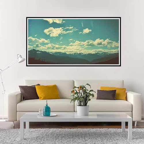 Malen Nach Zahlen Erwachsene Groß Landschaft, Malen Nach Zahlen Berg ohne Rahmen Inklusive Pinsel und Acrylfarben, DIY Paint by Numbers für Frauen Hobby Bastelset Geschenk, Home Deko 60x120 cm-YH1265 von Yuxeawue