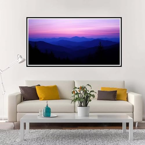 Malen Nach Zahlen Erwachsene Groß Landschaft, Malen Nach Zahlen Berg ohne Rahmen Inklusive Pinsel und Acrylfarben, DIY Paint by Numbers für Frauen Hobby Bastelset Geschenk, Home Deko 80x160 cm-YH1200 von Yuxeawue