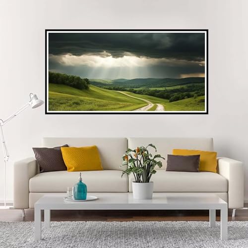 Malen Nach Zahlen Erwachsene Groß Landschaft, Malen Nach Zahlen Berg ohne Rahmen Inklusive Pinsel und Acrylfarben, DIY Paint by Numbers für Frauen Hobby Bastelset Geschenk, Home Deko 90x180 cm-YH1151 von Yuxeawue