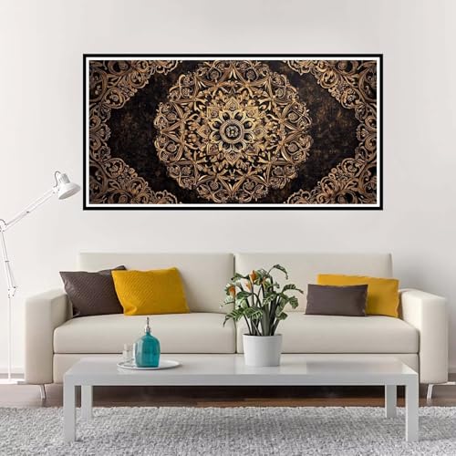 Malen Nach Zahlen Erwachsene Groß Retro, Malen Nach Zahlen Kinder Gold ohne Rahmen Inklusive Pinsel und Acrylfarben, DIY Paint by Numbers für Frauen Hobby Bastelset Geschenk, Home Deko 80x160 cm-YH54 von Yuxeawue