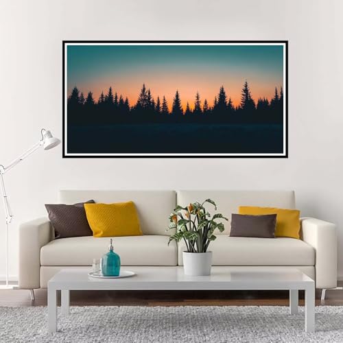 Malen Nach Zahlen Erwachsene Groß Sonnenuntergang, Malen Nach Zahlen Baum ohne Rahmen Inklusive Pinsel und Acrylfarben, DIY Paint by Numbers für Frauen Hobby Bastelset Geschenk, Deko 100x200 cm-YH1201 von Yuxeawue