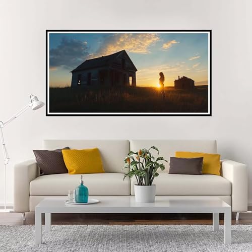 Malen Nach Zahlen Erwachsene Groß Sonnenuntergang, Malen Nach Zahlen Frau ohne Rahmen Inklusive Pinsel und Acrylfarben, DIY Paint by Numbers für Frauen Hobby Bastelset Geschenk, Deko 100x200 cm-YH1255 von Yuxeawue