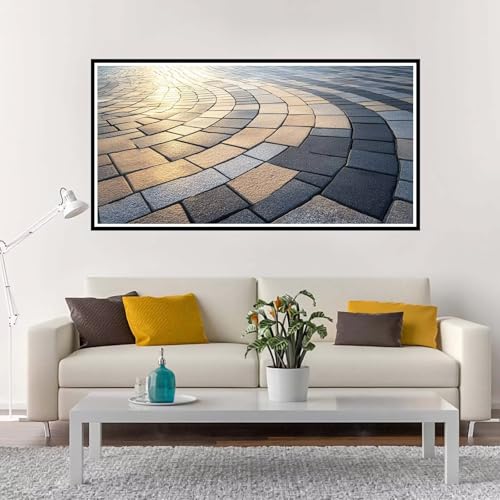 Malen Nach Zahlen Erwachsene Groß Sonnenuntergang, Malen Nach Zahlen Landschaft ohne Rahmen Inklusive Pinsel und Acrylfarben, DIY Paint by Numbers für Frauen Hobby Bastelset Geschenk 100x200 cm-YH1240 von Yuxeawue