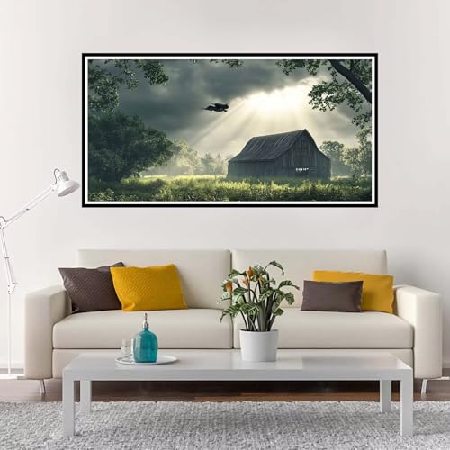 Malen Nach Zahlen Erwachsene Groß Sonnenuntergang, Malen Nach Zahlen Landschaft ohne Rahmen Inklusive Pinsel und Acrylfarben, DIY Paint by Numbers für Frauen Hobby Bastelset Geschenk 30x60 cm-YH1241 von Yuxeawue