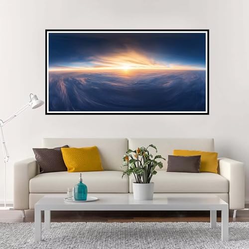 Malen Nach Zahlen Erwachsene Groß Sonnenuntergang, Malen Nach Zahlen Landschaft ohne Rahmen Inklusive Pinsel und Acrylfarben, DIY Paint by Numbers für Frauen Hobby Bastelset Geschenk 80x160 cm-YH1221 von Yuxeawue