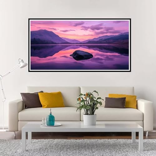 Malen Nach Zahlen Erwachsene Groß Sonnenuntergang, Malen Nach Zahlen Strand ohne Rahmen Inklusive Pinsel und Acrylfarben, DIY Paint by Numbers für Frauen Hobby Bastelset Geschenk 70x140 cm-YH1192 von Yuxeawue