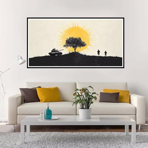 Malen Nach Zahlen Erwachsene Groß Sonnenuntergang, Malen Nach Zahlen Tank ohne Rahmen Inklusive Pinsel und Acrylfarben, DIY Paint by Numbers für Frauen Hobby Bastelset Geschenk, Deko 100x200 cm-YH1270 von Yuxeawue