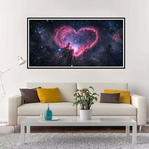 Malen Nach Zahlen Erwachsene Groß Sternenhimmel, Malen Nach Zahlen Liebe ohne Rahmen Inklusive Pinsel und Acrylfarben, DIY Paint by Numbers für Frauen Hobby Bastelset Geschenk, Deko 80x160 cm-YH1428 von Yuxeawue