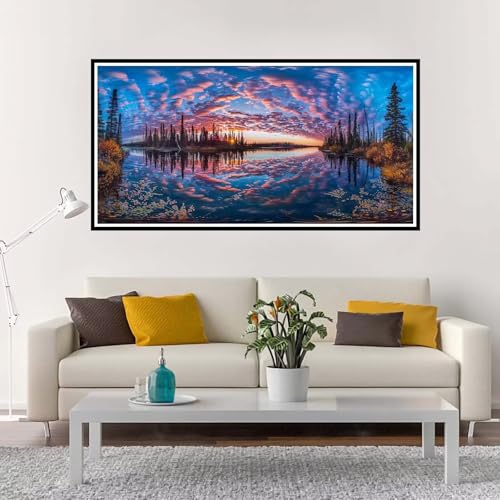 Malen Nach Zahlen Erwachsene Groß Strand, Malen Nach Zahlen Landschaft ohne Rahmen Inklusive Pinsel und Acrylfarben, DIY Paint by Numbers für Frauen Hobby Bastelset Geschenk, Deko 100x200 cm-YH1264 von Yuxeawue