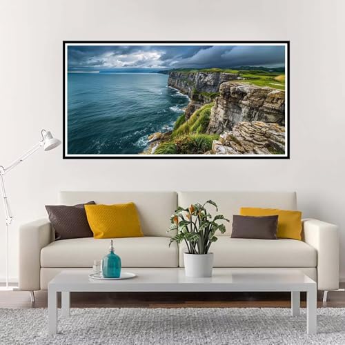 Malen Nach Zahlen Erwachsene Groß Strand, Malen Nach Zahlen Landschaft ohne Rahmen Inklusive Pinsel und Acrylfarben, DIY Paint by Numbers für Frauen Hobby Bastelset Geschenk, Deko 80x160 cm-YH1155 von Yuxeawue