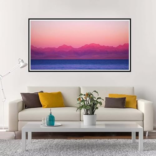 Malen Nach Zahlen Erwachsene Groß Strand, Malen Nach Zahlen Rosa ohne Rahmen Inklusive Pinsel und Acrylfarben, DIY Paint by Numbers für Frauen Hobby Bastelset Geschenk, Home Deko 100x200 cm-YH1267 von Yuxeawue