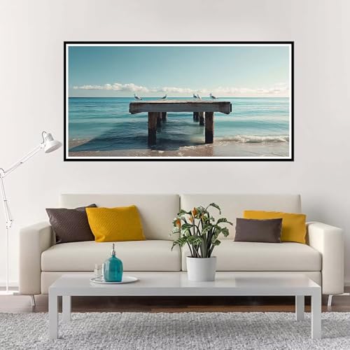 Malen Nach Zahlen Erwachsene Groß Strand, Malen Nach Zahlen Vogel ohne Rahmen Inklusive Pinsel und Acrylfarben, DIY Paint by Numbers für Frauen Hobby Bastelset Geschenk, Home Deko 100x200 cm-YH1141 von Yuxeawue