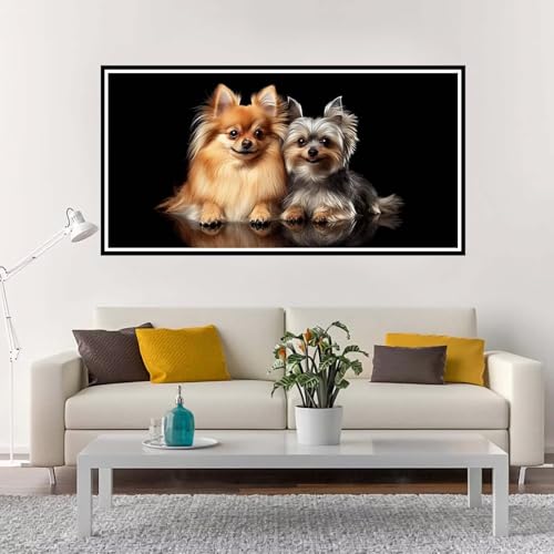 Malen Nach Zahlen Erwachsene Groß Tier, Malen Nach Zahlen Kinder Hund ohne Rahmen Inklusive Pinsel und Acrylfarben, DIY Paint by Numbers für Frauen Hobby Bastelset Geschenk, Home Deko 90x180 cm-YH134 von Yuxeawue