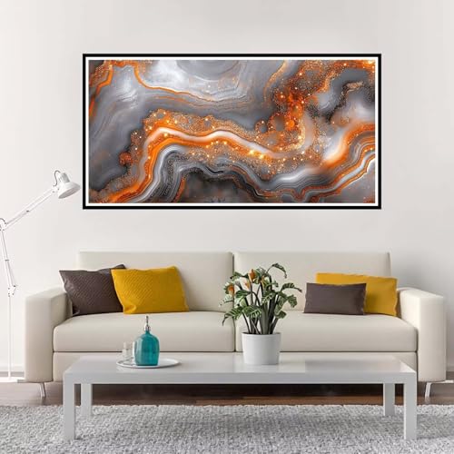 Malen Nach Zahlen Erwachsene Groß Weiß, Malen Nach Zahlen Orange Farbe ohne Rahmen Inklusive Pinsel und Acrylfarben, DIY Paint by Numbers für Frauen Hobby Bastelset Geschenk, Home Deko 20x40 cm-YH951 von Yuxeawue