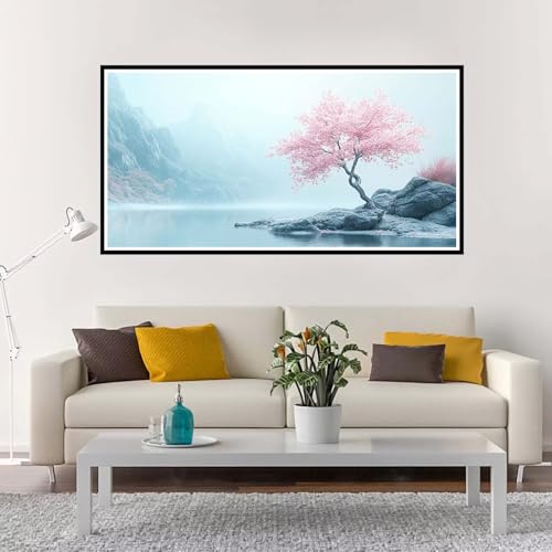 Malen Nach Zahlen Erwachsene Groß Winter, Malen Nach Zahlen Baum ohne Rahmen Inklusive Pinsel und Acrylfarben, DIY Paint by Numbers für Frauen Hobby Bastelset Geschenk, Home Deko 50x100 cm-YH963 von Yuxeawue