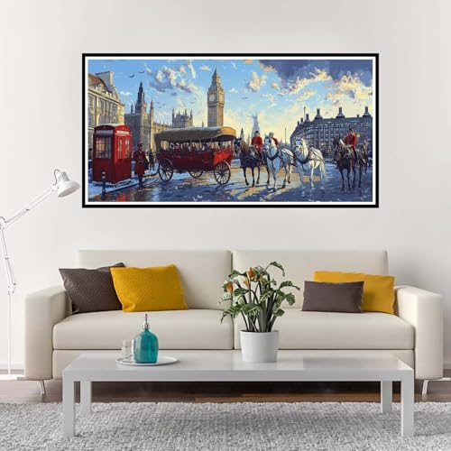 Malen Nach Zahlen Groß Big Ben , Malen Nach Zahlen Erwachsene ohne Rahmen Tier, Handgemalt Ölgemälde Acrylfarbe Knitterfreie Leinwand Kit, DIY Paint by Numbers Wohnzimmer Deko Geschenk 80x160 cm-YH188 von Yuxeawue