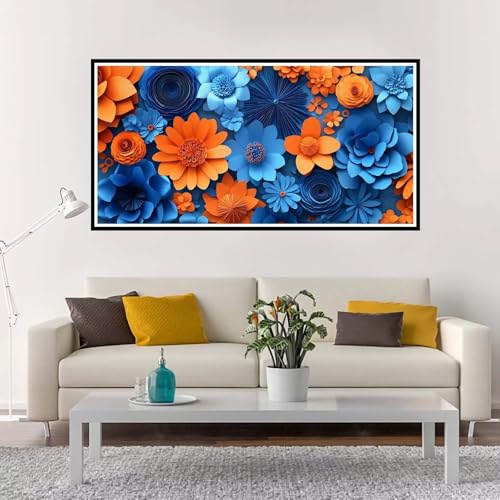 Malen Nach Zahlen Groß Blume , Malen Nach Zahlen Erwachsene ohne Rahmen Gelb, Handgemalt Ölgemälde Acrylfarbe Knitterfreie Leinwand Kit, DIY Paint by Numbers Wohnzimmer Deko Geschenk 60x120 cm-YH172 von Yuxeawue