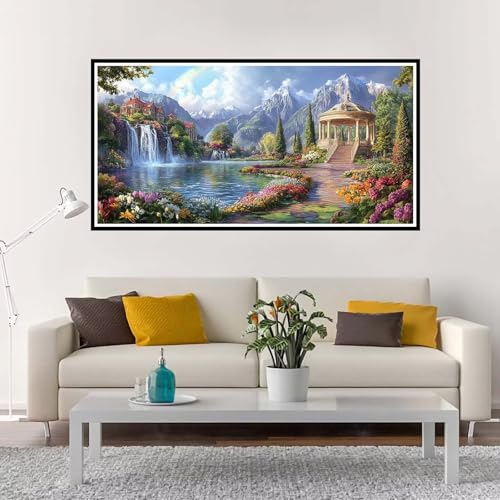 Malen Nach Zahlen Groß Landschaft , Malen Nach Zahlen Erwachsene ohne Rahmen Blume, Handgemalt Ölgemälde Acrylfarbe Knitterfreie Leinwand Kit, DIY Paint by Numbers Wohnzimmer Deko 100x200 cm-YH366 von Yuxeawue