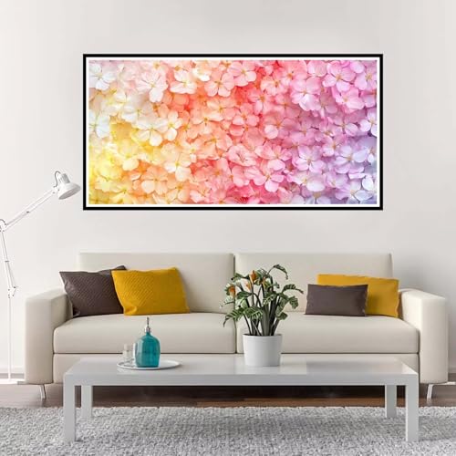 Malen Nach Zahlen Groß Rosa , Malen Nach Zahlen Erwachsene ohne Rahmen Blume, Handgemalt Ölgemälde Acrylfarbe Knitterfreie Leinwand Kit, DIY Paint by Numbers Wohnzimmer Deko Geschenk 80x160 cm-YH173 von Yuxeawue