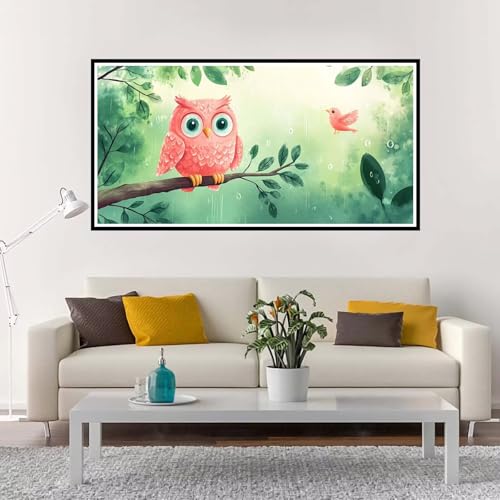 Malen Nach Zahlen Groß Vogel , Malen Nach Zahlen Erwachsene ohne Rahmen Baum, Handgemalt Ölgemälde Acrylfarbe Knitterfreie Leinwand Kit, DIY Paint by Numbers Wohnzimmer Deko Geschenk 70x140 cm-YH987 von Yuxeawue