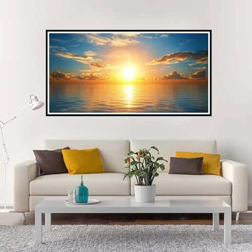 Malen Nach Zahlen Sonnenuntergang, Groß Malen Nach Zahlen Strand, Malen Nach Zahlen Kinder 100x200 cm ohne Rahmen, mit Pinsel und Acrylpigment, Paint by Numbers Set für Mädchen Kreativ Geschenk-YH1268 von Yuxeawue