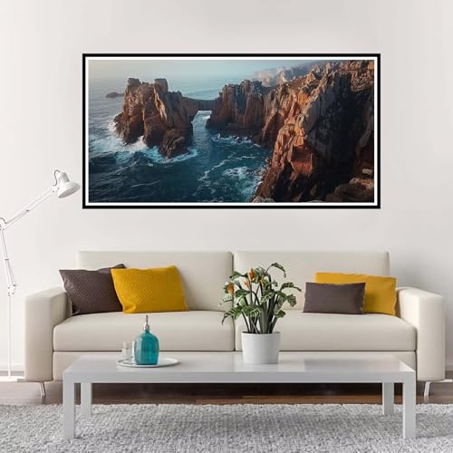 Malen Nach Zahlen Strand, Groß Malen Nach Zahlen Berg, Malen Nach Zahlen Kinder 60x120 cm ohne Rahmen, Kreativ Set für Erwachsene mit Pinsel und Acrylpigment, Paint by Numbers Mädchen Geschenk-YH1179 von Yuxeawue