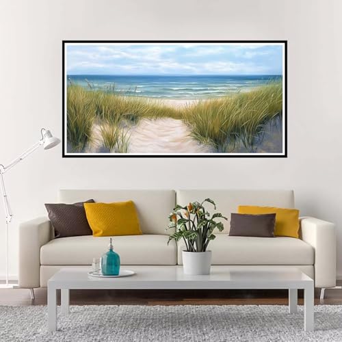 Malen Nach Zahlen Strand, Groß Malen Nach Zahlen Landschaft, Malen Nach Zahlen Kinder 80x160 cm ohne Rahmen, mit Pinsel und Acrylpigment, Paint by Numbers Set für Mädchen Kreativ Geschenk-YH661 von Yuxeawue