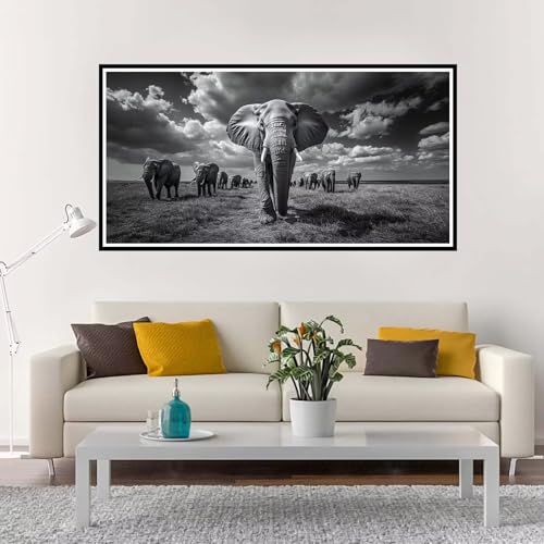 Malen Nach Zahlen Tier, Groß Malen Nach Zahlen Elefant, Malen Nach Zahlen Kinder 80x160 cm ohne Rahmen, Kreativ Set für Erwachsene mit Pinsel und Acrylpigment, Paint by Numbers Mädchen Geschenk-YH199 von Yuxeawue