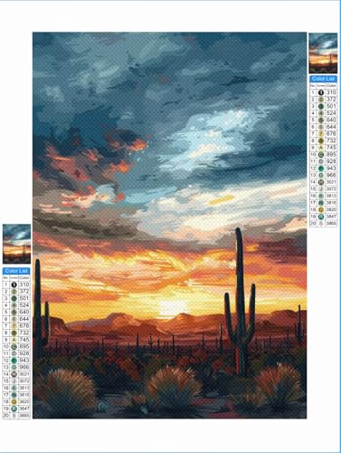 Sonnenuntergang Diamond Painting Landschaft Diamond Painting Erwachsene Groß 80x100cm Mosaik Bastelset,5D DIY Malen nach Zahlen Vollbohrer Diamantmalerei Stickerei Kreuzstich Crafts Wand Décor 1F-100 von Yuxeawue