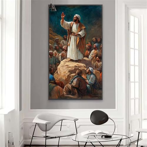 Jesus Malen nach Zahlen Religion Malen nach Zahlen ab 12 Jahre Mädchen,Bastelset Erwachsene Paint by Numbers Adults Kinder DIY Ölgemälde Knitterfreie Leinwand ,Deko Wohnzimmer Geschenke 60x120 cm W-14 von Yuxoaoue