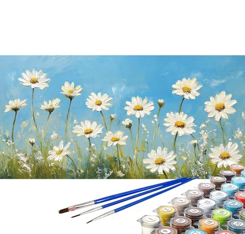 Malen nach Zahlen Erwachsene Blume Groß 100x50 cm Malen nach Zahlen Schön Kreativ set für Erwachsene, DIY Malen-nach-Zahlen Erwachsene mit Pinseln Acrylfarbe Wohnzimmer Zimmer Deko (Rahmenlos) C-37 von Yuxoaoue