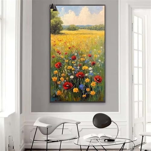 Malen nach Zahlen Erwachsene Blume Malen nach Zahlen Graffiti Ölgemälde Kit, DIY Paint by Numbers Groß Leinwand Kreativ Set mit Pinseln Acrylfarbe, Geschenke für Frauen 55x110 cm (Rahmenlos) W-67 von Yuxoaoue