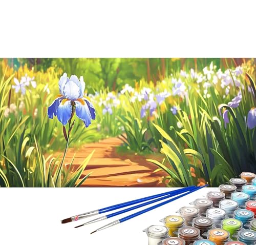 Malen nach Zahlen Erwachsene Blume Malen nach Zahlen Landschaft DIY Ölgemälde Kit, Paint by Numbers Adult mit Pinseln Acrylfarbe Knitterfreie Leinwand Geschenke für Frauen 100x200 cm (Rahmenlos) C-36 von Yuxoaoue