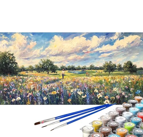 Malen nach Zahlen Erwachsene Blume Malen nach Zahlen ab 5 jahre Mädchen Junge, Paint by Numbers Landschaft DIY Malen nach Zahlen Kinder Ölgemälde Bastelset Deko Wohnzimmer Geschenke 100x200 cm C-39 von Yuxoaoue