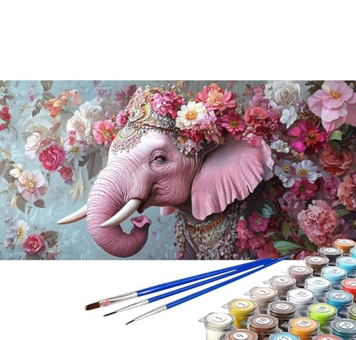 Malen nach Zahlen Erwachsene Blumen Malen nach Zahlen ab 5 jahre Mädchen und Junge, Paint by Numbers Elefant DIY Malen nach Zahlen Kinder Ölgemälde Bastelset Deko Wohnzimmer Geschenke 100x200 cm C-71 von Yuxoaoue