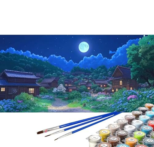 Malen nach Zahlen Erwachsene Mond Malen nach Zahlen ab 5 jahre Mädchen und Junge, Paint by Numbers Landschaft DIY Malen nach Zahlen Kinder Ölgemälde Bastelset Deko Wohnzimmer Geschenke 100x200 cm C-75 von Yuxoaoue