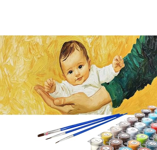 Malen nach Zahlen Erwachsene Süß Groß 160x80 cm Malen nach Zahlen Baby Kreativ set für Erwachsene, DIY Malen-nach-Zahlen Erwachsene mit Pinseln Acrylfarbe Wohnzimmer Zimmer Deko (Rahmenlos) C-57 von Yuxoaoue