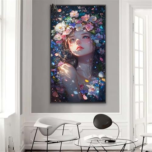 Malen nach Zahlen Erwachsene XXL 130x65 cm Groß Malen nach Zahlen Mädchen Paint by Numbers Blume Kinder Anfänger Handgemalt Ölgemälde Bastelset mit Pinseln Acrylfarbe, Wohnzimmer Deko Geschenke Z-98 von Yuxoaoue