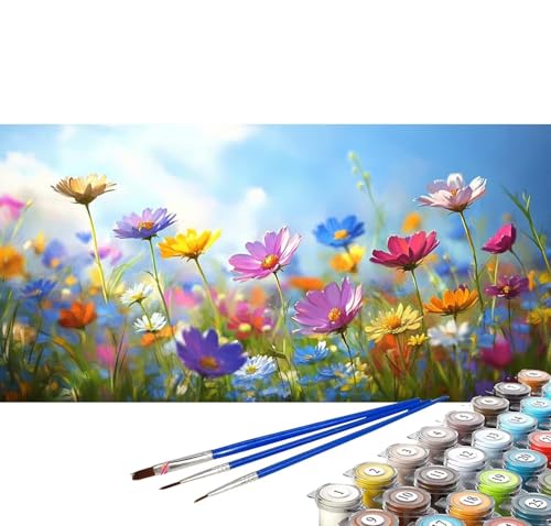 Malen nach Zahlen Farbe Malen nach Zahlen Kinder Blume Handgemalt Ölgemälde Bastelset, Paint by Numbers Adult mit Pinseln Acrylfarbe Leinwand Bastelset Wohnzimmer Zimmer Deko Geschenke 100x50 cm C-38 von Yuxoaoue