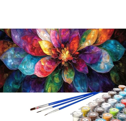 Malen nach Zahlen Farbe Malen nach Zahlen Kinder Blume Handgemalt Ölgemälde Bastelset, Paint by Numbers Adult mit Pinseln Acrylfarbe Leinwand Bastelset Wohnzimmer Zimmer Deko Geschenke 110x55 cm C-26 von Yuxoaoue