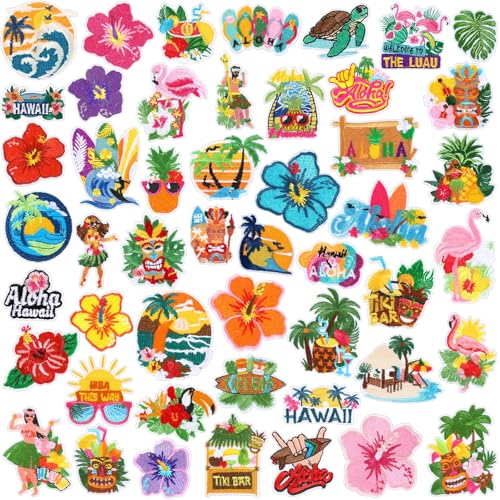 Yuxung Hawaii-Aufnäher zum Aufbügeln, Motiv: Hawaii, Meer, Strand, tropische Blume, Stickerei, Aufnäher, bunt, Sommer, Nähflicken für Rucksack, Hüte, Kleidung, Jacken, Jeans, DIY-Emblem-Zubehör, 48 Yuxung Hawaii-Aufnäher zum Aufbügeln, Motiv: Hawaii, Meer, Strand, tropische Blume, Stickerei, Aufnäher, bunt, Sommer, Nähflicken für Rucksack, Hüte, Kleidung, Jacken, Jeans, DIY-Emblem-Zubehör, 48 von Yuxung