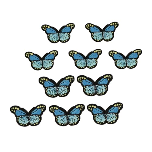 10pcs Butterfly Eisen Auf Flecken Bestickte Schmetterling Applikation Auf Reparaturflecken Für Bekleidungsjacken Jeans Bag Nähen von Ywmsfl