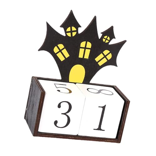 Festival Halloween Countdown Dekoration Holz Kalender für Party Planung und Enthusiasten Einfach zu bedienen und tragbar von Ywmsfl