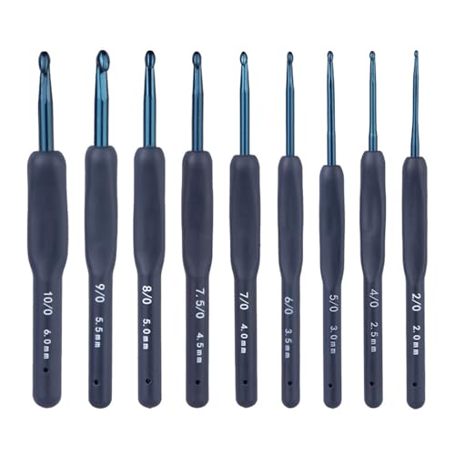 Ywmsfl 5 Set 2,0 mm - 6,0 mm Häkelnadel-Set, ergonomische Häkelnadel, multifunktionale Stricknadel, Häkelzubehör für Handwerk von Ywmsfl