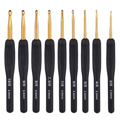 Ywmsfl 5 Set 2,0 mm - 6,0 mm Häkelnadel-Set, ergonomische Häkelnadel, multifunktionale Stricknadel, Häkelzubehör für Handwerk von Ywmsfl