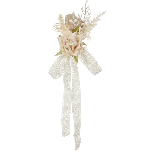 Ywmsfl Eleganter Rattan-Blumenkorb, handgewebt, tragbar, Blumenarrangement, Töpfe für Hochzeit und Heimdekoration von Ywmsfl