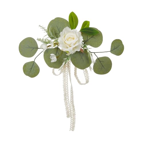 Ywmsfl Eleganter Rattan-Blumenkorb, handgewebt, tragbar, Blumenarrangement, Töpfe für Hochzeit und Heimdekoration von Ywmsfl