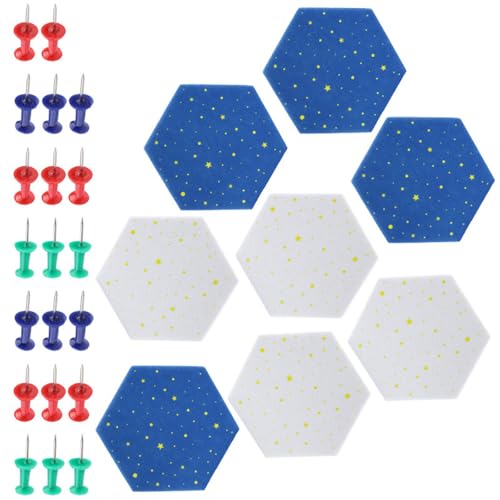 Ywmsfl Selbstklebende Filztafel Fliesen Hexagon Pinnwand Filz Kork Pinnwand mit Pinnwand für Bilder Fotos Memos von Ywmsfl